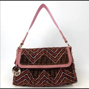 Auth FENDI Zucca Pattern Shoulder Bag